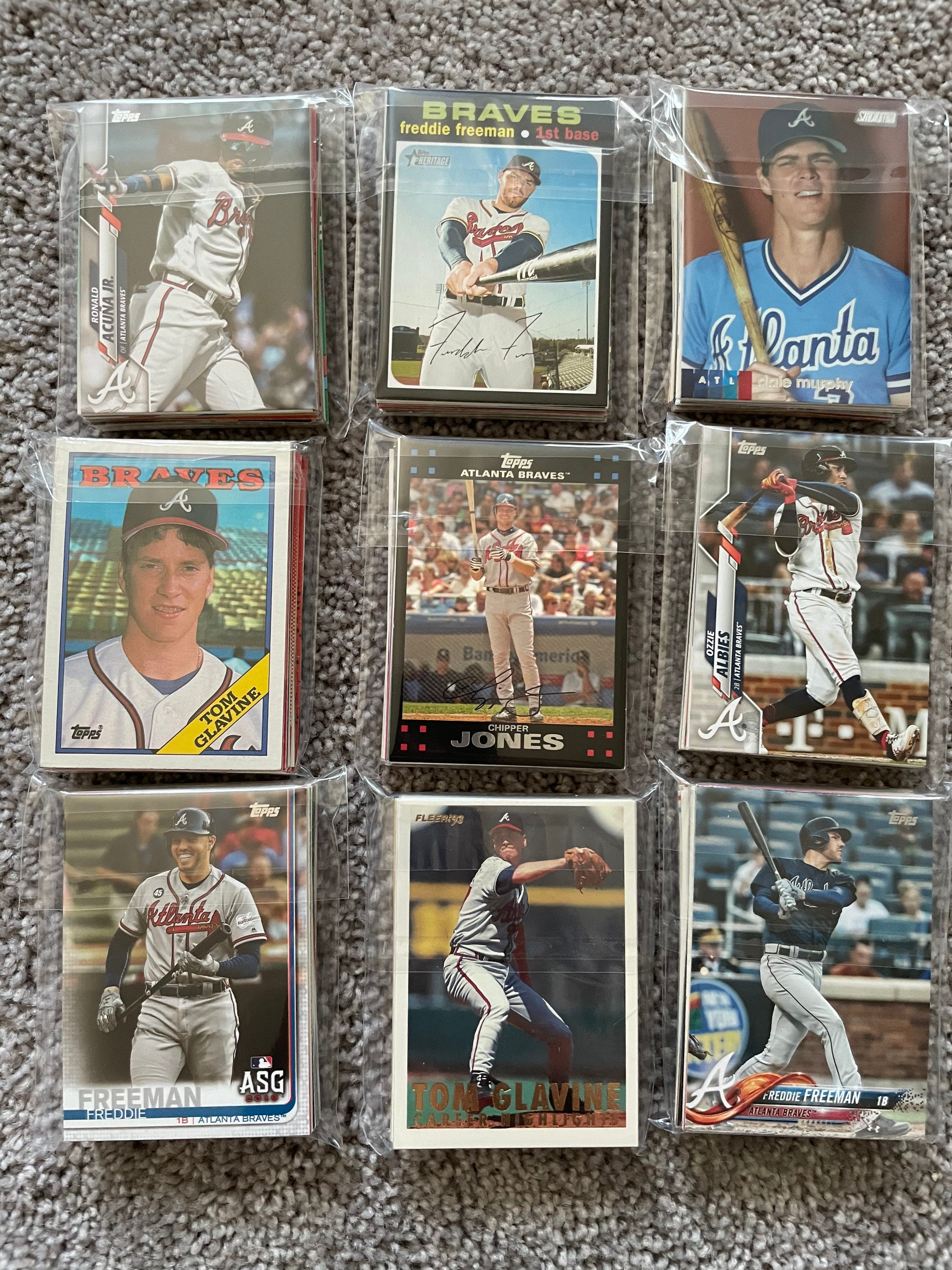 Atlanta Braves Baseball Cards Grab Bag of 30 Cards from Etsy