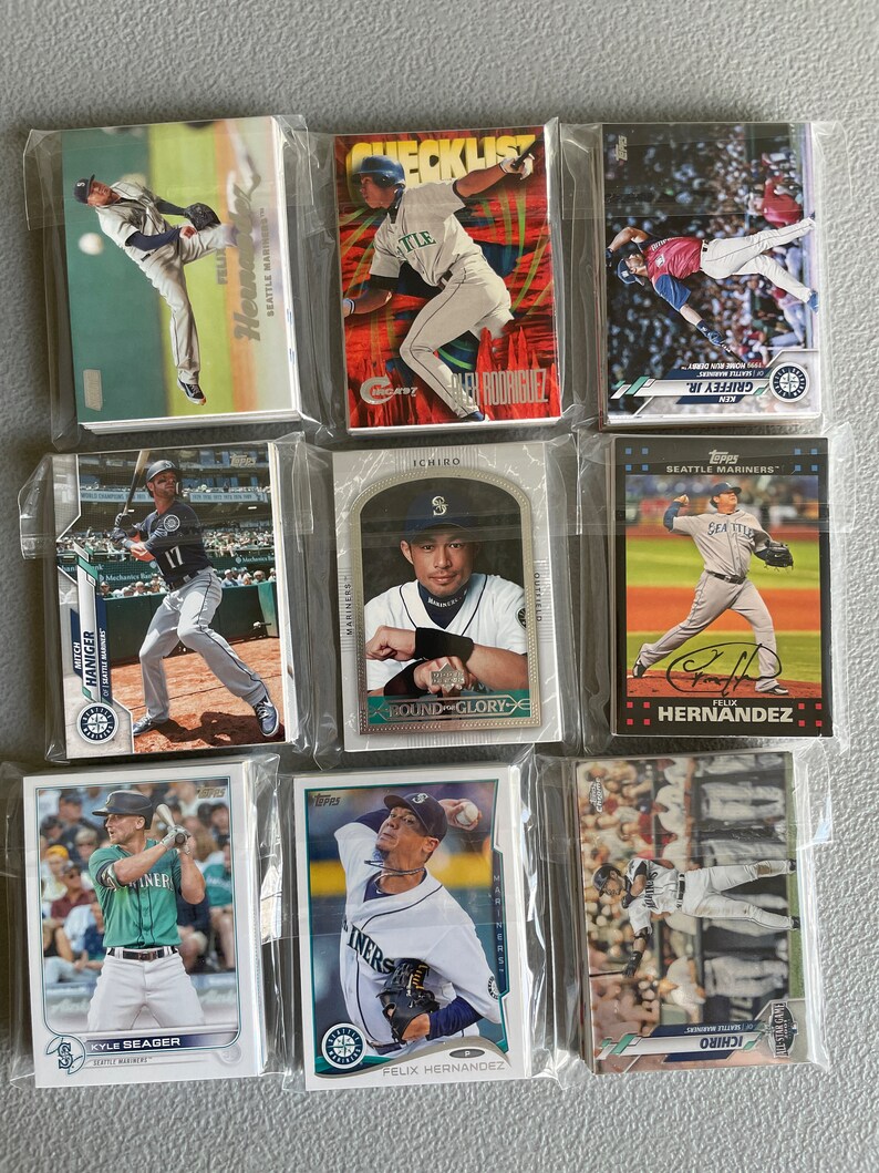 Seattle Mariners Baseball Cards Grab Bag of 30 Cards From Etsy