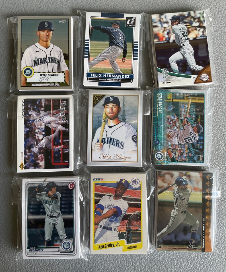 Seattle Mariners Baseball Cards Grab Bag of 30 Cards From Etsy
