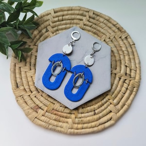 Clay earrings | Greek style | Statement earrings | Handmade polymer clay earrings | Blue earrings