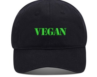 Vegetarian Veg Vegan Unisex Embroidery Baseball Cap Washed Cotton Embroidered Adjustable Cap