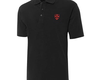 Maltezer Kruis Schild Geborduurde Korte Mouw Polo Shirts Klassieke Borduurwerk Heren Polo Shirt