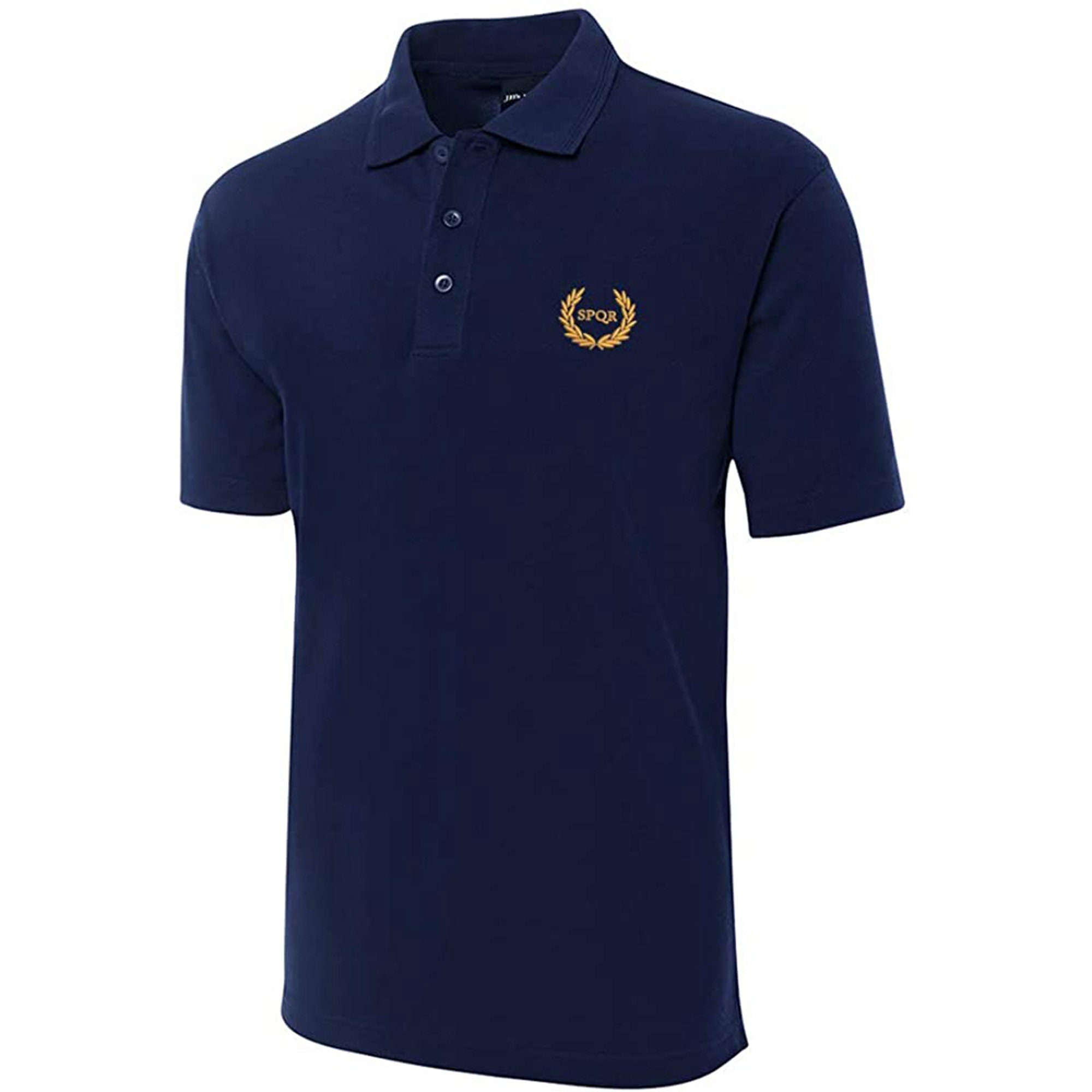 Rome SPQR Emblem Embroidered Short Sleeve Polo Shirts Classic