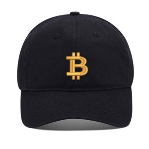 Bitcoin BTC Unisex Embroidery Baseball Cap Washed Cotton Embroidered Adjustable Cap