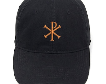 Embroidery Hat Cotton Embroidered Casual Men's Baseball Cap Chi Rho Christian