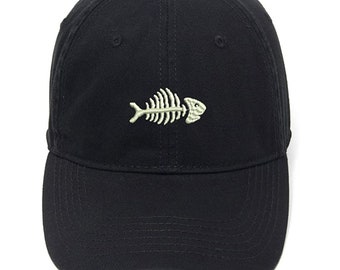 Embroidery Hat Cotton Embroidered Casual Men's Baseball Cap Fish Bone
