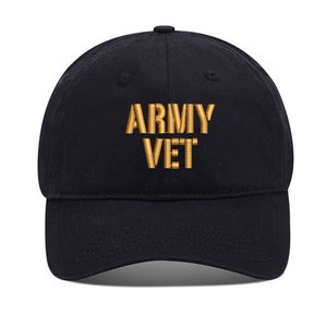 US Army Veteran Unisex Embroidery Baseball Cap Washed Cotton Embroidered Adjustable Cap