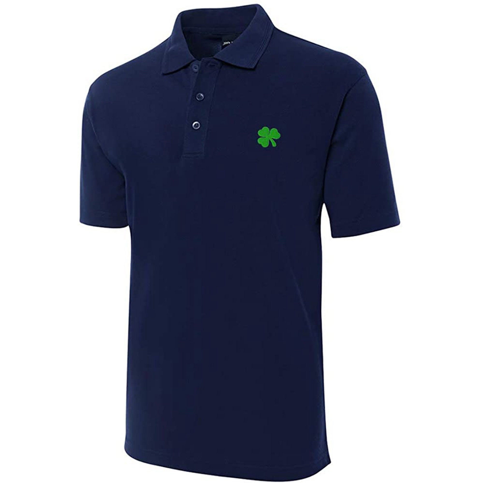 Discover Green Irish Shamrock Embroidered Short Sleeve Polo Shirts Classic Embroidery Men's Polo Shirt