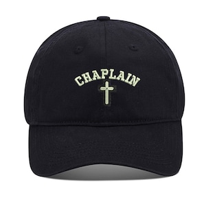 Christain Chaplain Cross Unisex Embroidery Baseball Cap Washed Cotton Embroidered Adjustable Cap