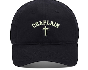 Christain Chaplain Cross Unisex Embroidery Baseball Cap Washed Cotton Embroidered Adjustable Cap