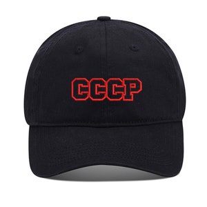 USSR CCCP Unisex Embroidery Baseball Cap Washed Cotton Embroidered Adjustable Cap