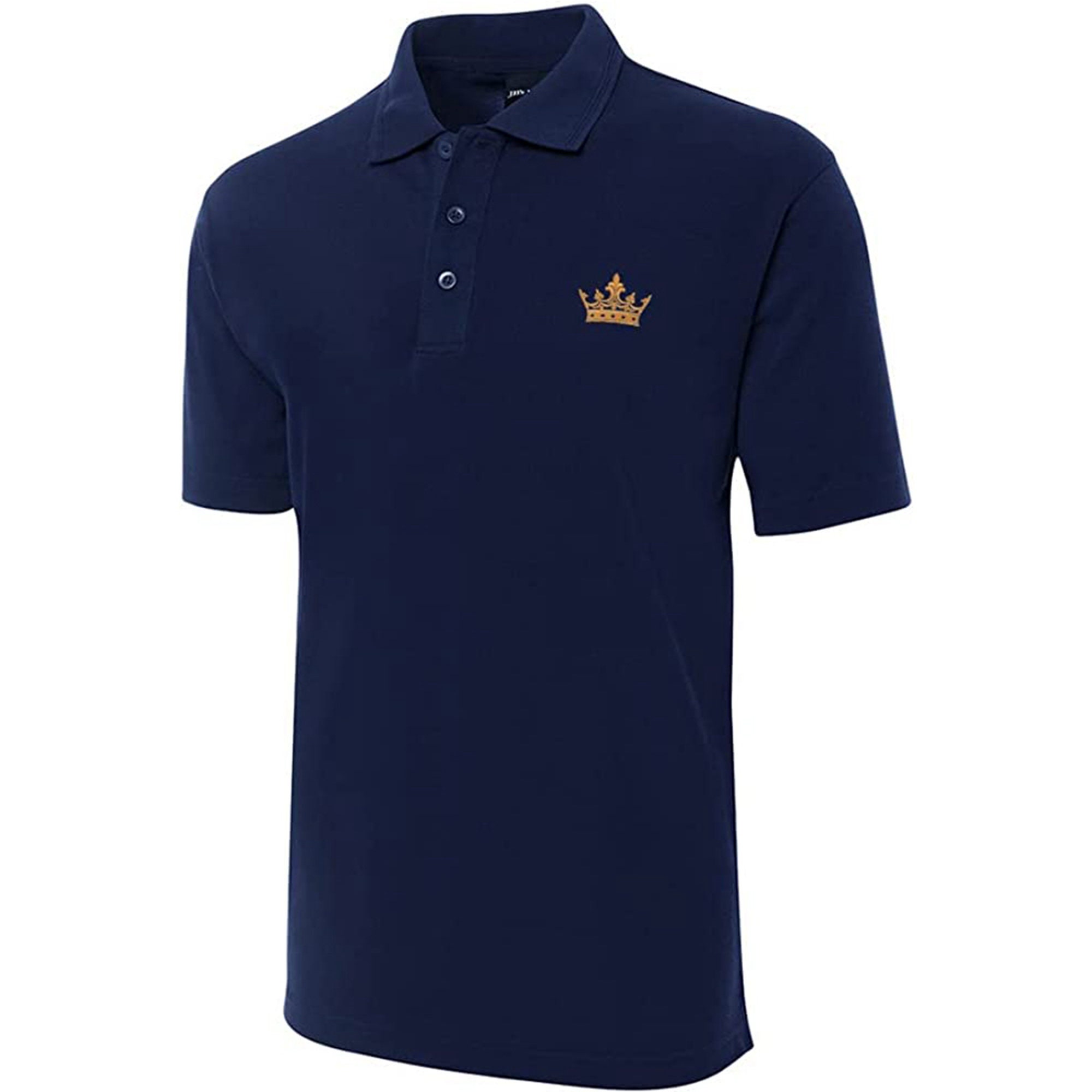 Royal Crown Embroidered Short Sleeve Polo Shirts Classic 
