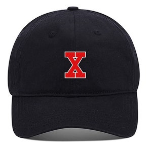 Hombres Gorra de béisbol Carta atlética X Sombrero bordado Sombreros ajustables Sombreros de algodón Unisex