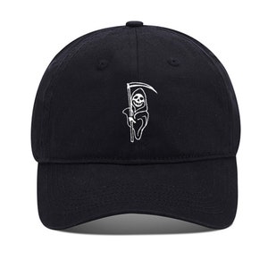 Death Reaper Unisex Embroidery Baseball Cap Washed Cotton Embroidered Adjustable Cap