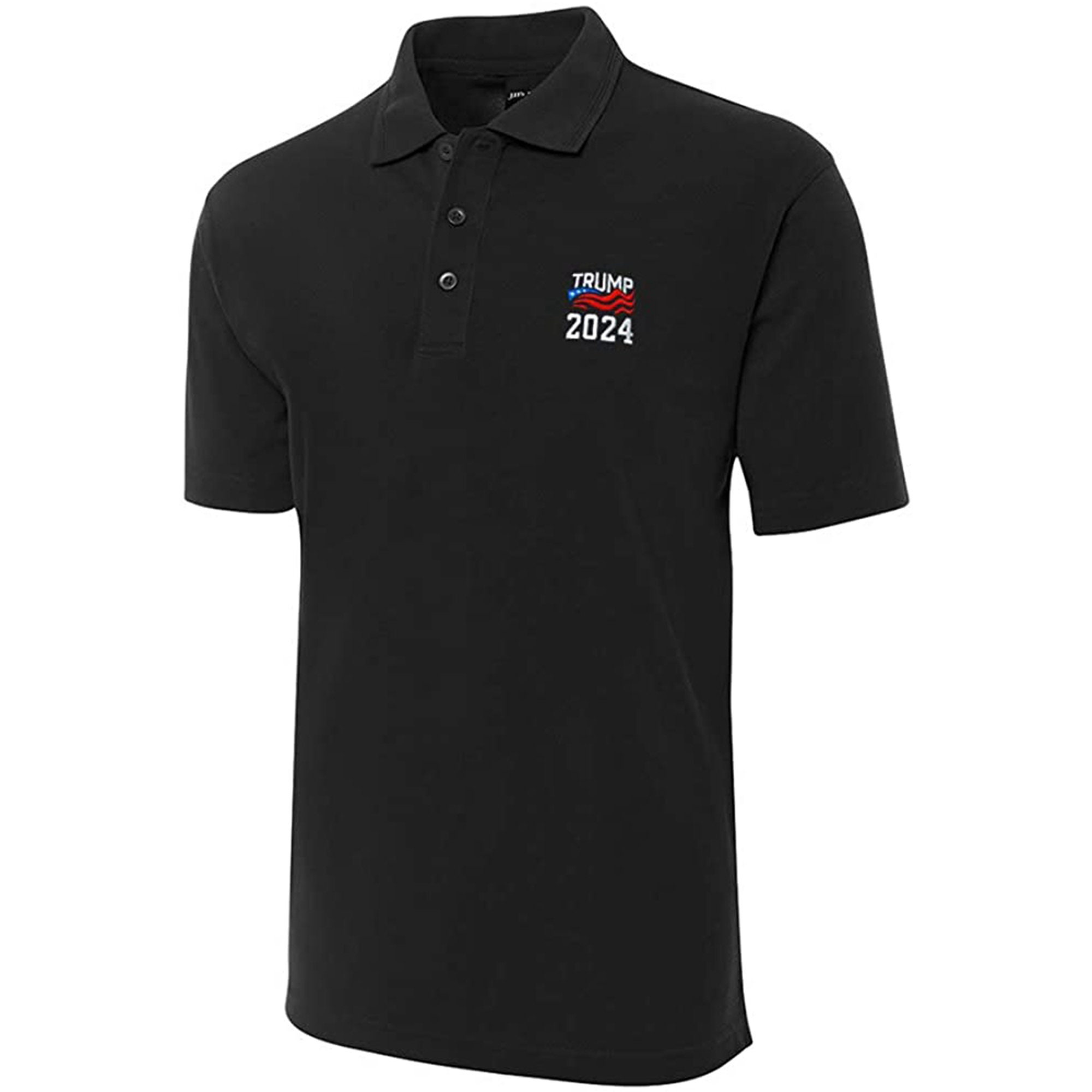Trump 2024 U.S. Flag Embroidered Short Sleeve Polo Shirts Classic Embroidery Men's Polo Shirt