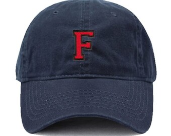 Men's Baseball Cap With 'F' Embroidery | Adjustable Cotton Hat, Unisex, Black