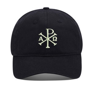 Christian Chi Rho Bordado Unisex Gorra de Béisbol Algodón Lavado Bordado Gorra Ajustable