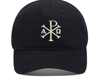 Christian Chi Rho Unisex Embroidery Baseball Cap Washed Cotton Embroidered Adjustable Cap