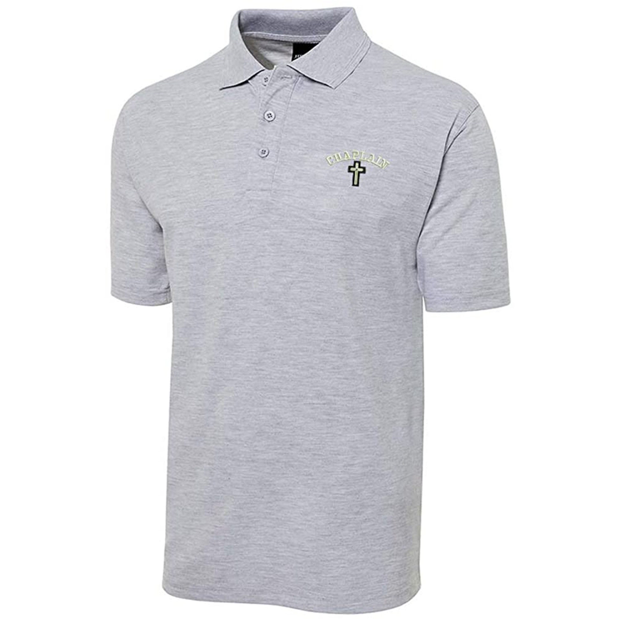 Christain Chaplain Cross Embroidered Short Sleeve Polo Shirts Classic Embroidery Men's Polo Shirt