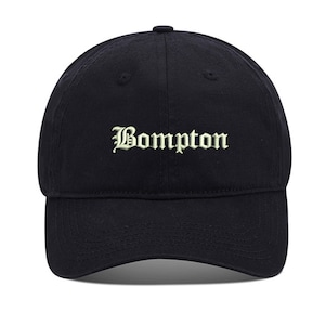 Bompton Old English Unisex Stickerei Baseball Mütze Gewaschene Baumwolle bestickt Verstellbare Mütze