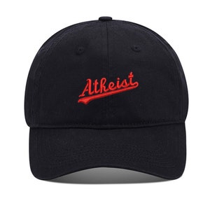 Atheist Unisex Embroidery Baseball Cap Washed Cotton Embroidered Adjustable Cap