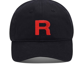 Team Rocket Unisex Embroidery Baseball Cap Washed Cotton Embroidered Adjustable Cap