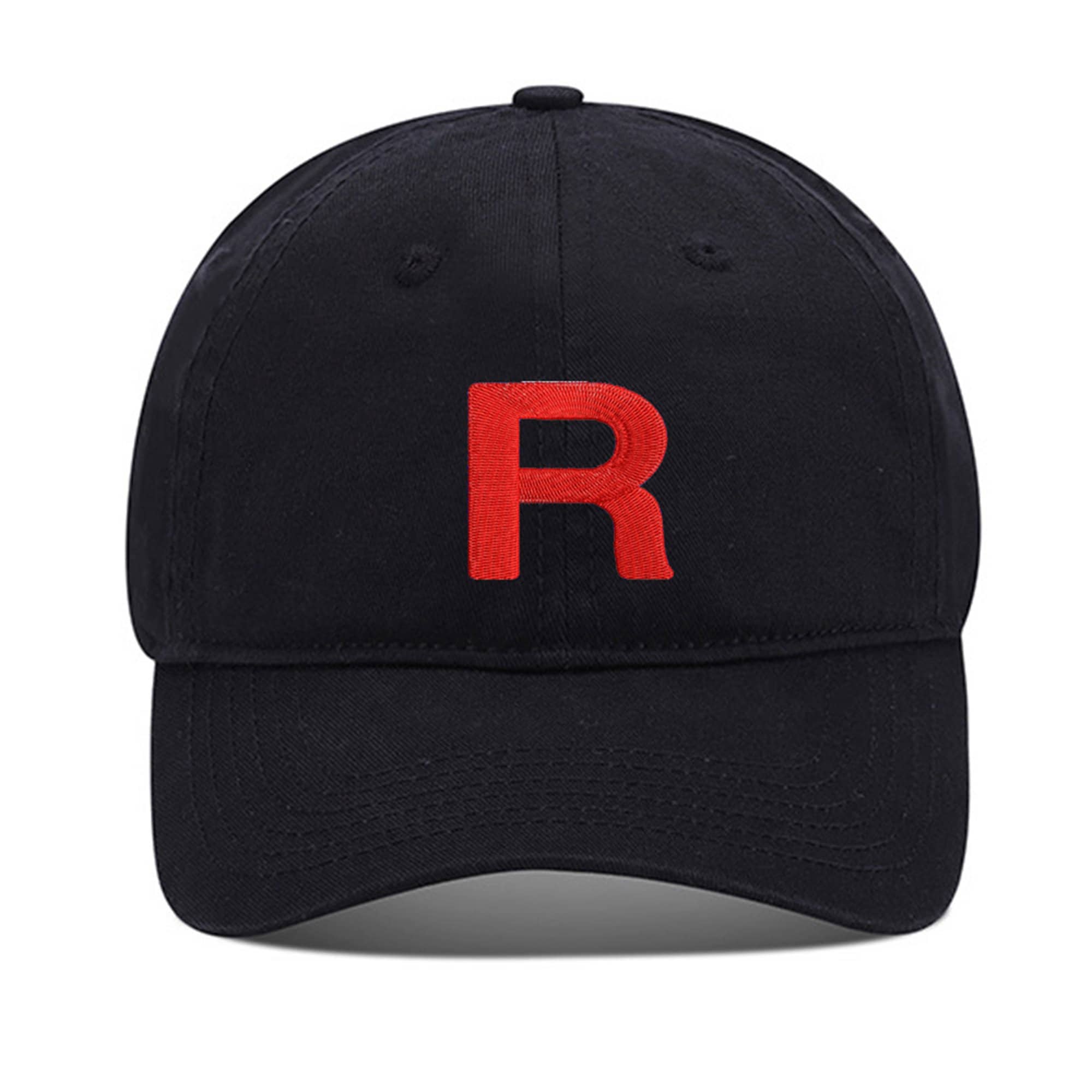 Letter R Unisex Embroidery Baseball Cap Washed Cotton Embroidered