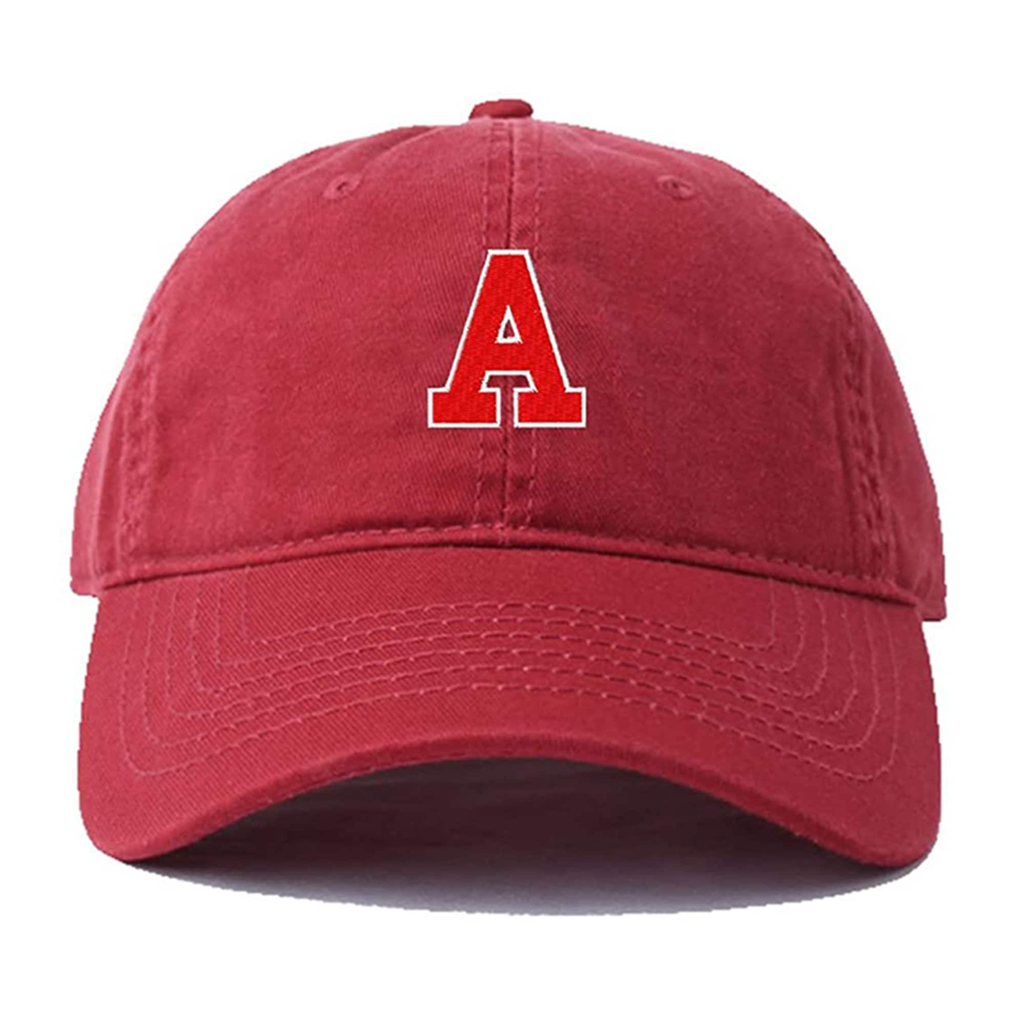 Men's Athletic Baseball Cap With Embroidered Letter "A" - Adjustable Cotton Hat, Beige