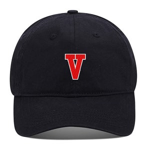 Hombres Gorra de béisbol Carta atlética V Sombrero bordado Sombreros ajustables Gorros de algodón Unisex