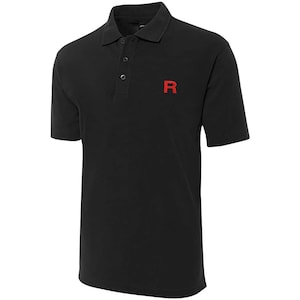 Polo for Team Rocket Embroidered Short Sleeve Polo Shirts Classic Embroidery Men&#39;s Polo Shirt