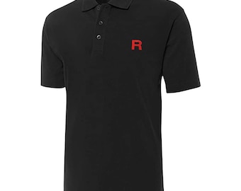 Polo for Letter R Embroidered Short Sleeve Polo Shirts Classic Embroidery Men's Polo Shirt