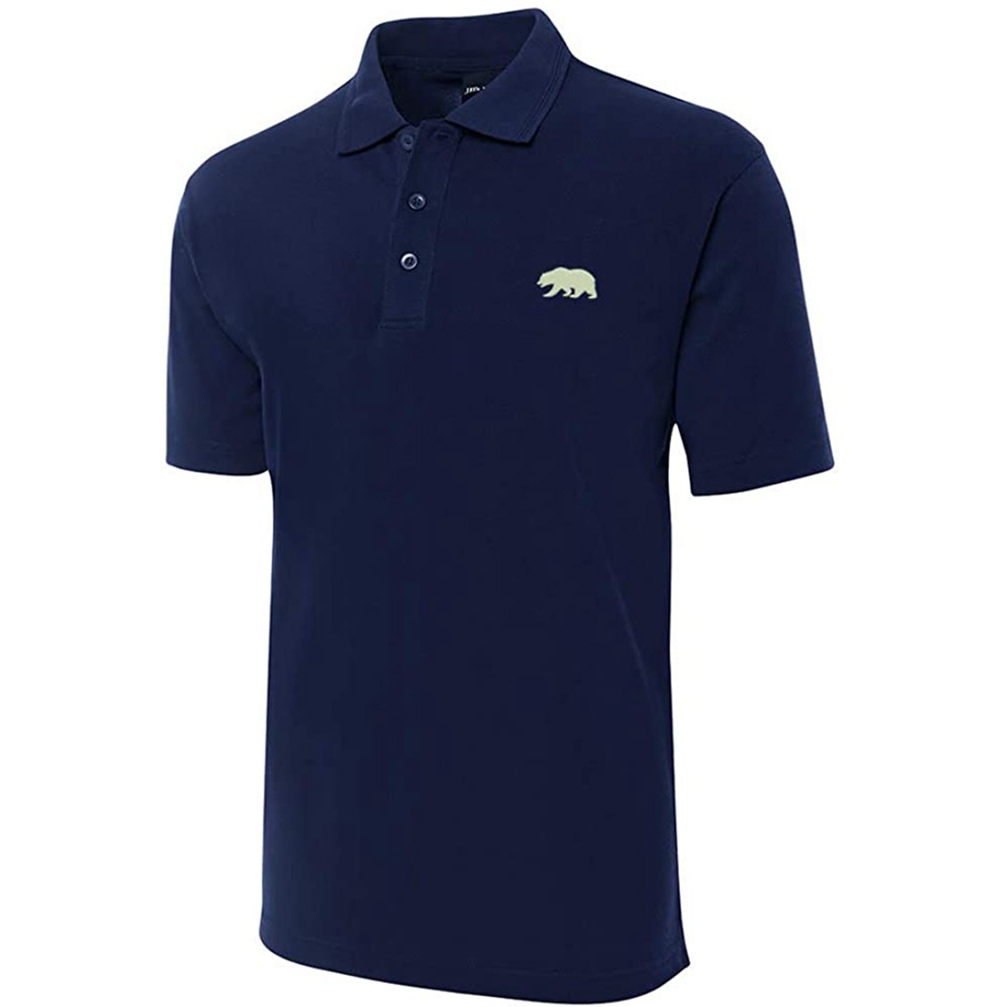 California Bear Embroidered Short Sleeve Polo Shirts Classic