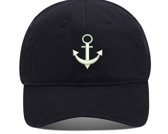 Anchor Unisex Embroidery Baseball Cap Washed Cotton Embroidered