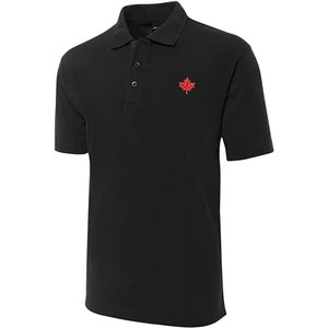 AhornBlatt Bestickt Kurzärmeliges Poloshirt Klassische Stickerei Herren Poloshirt