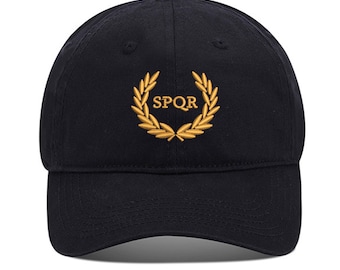 Rome SPQR Emblem Unisex Embroidery Baseball Cap Washed Cotton Embroidered Adjustable Cap