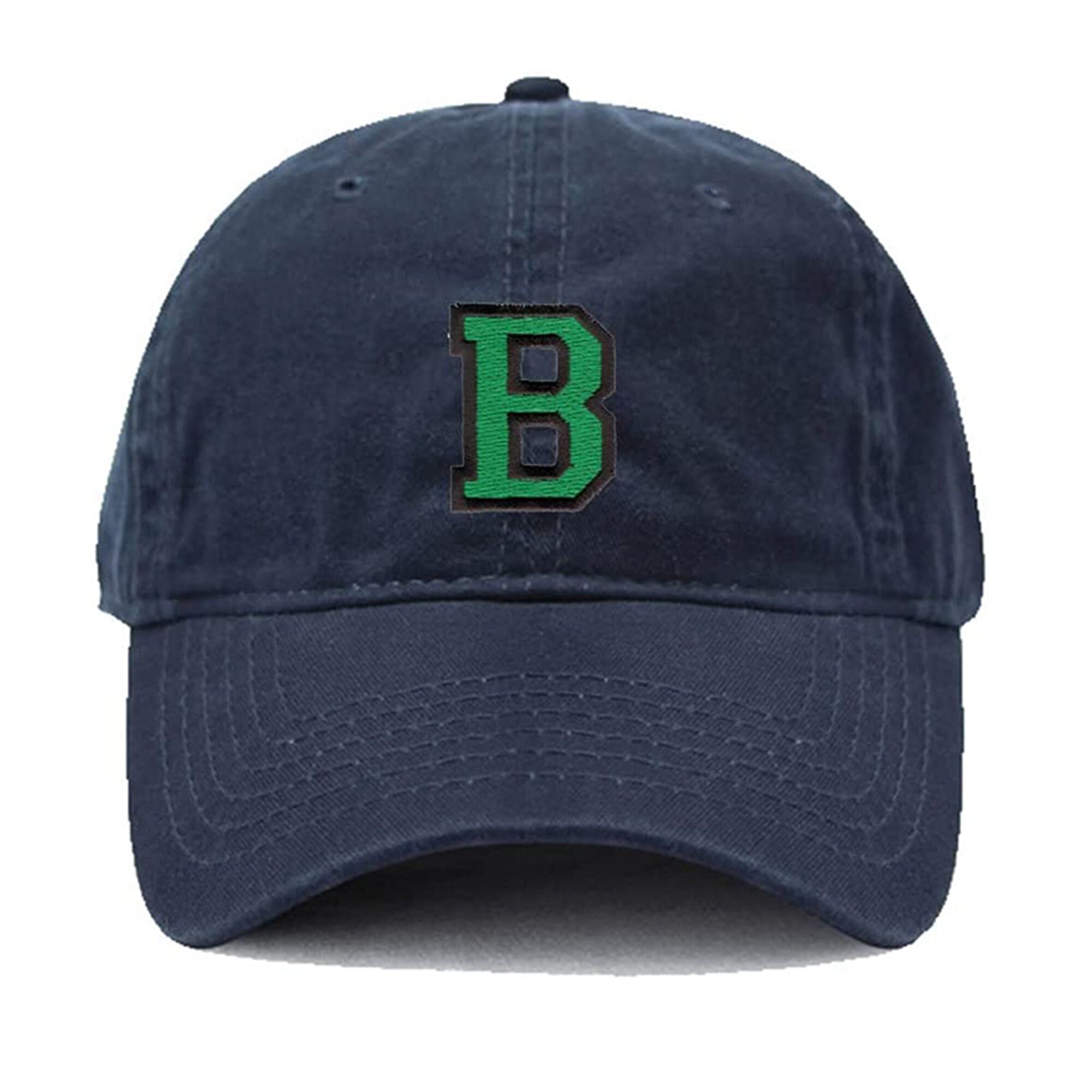 Gorras de béisbol para hombre con bordado de algodón lavado con letra B