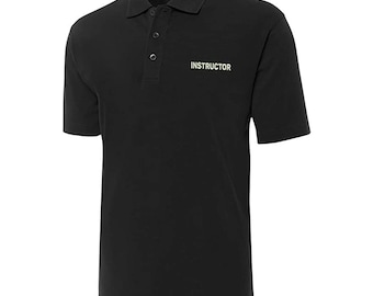 Instructor Embroidered Short Sleeve Polo Shirts Classic Embroidery Men's Polo Shirt