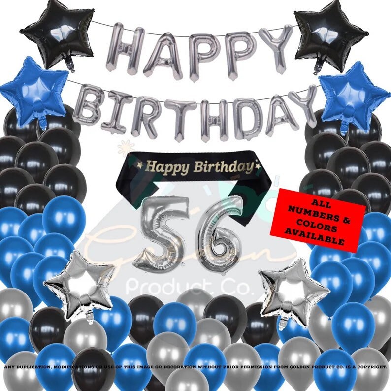Paper & Party Supplies 56th Party Decor for Women 56th Birthday Party ...