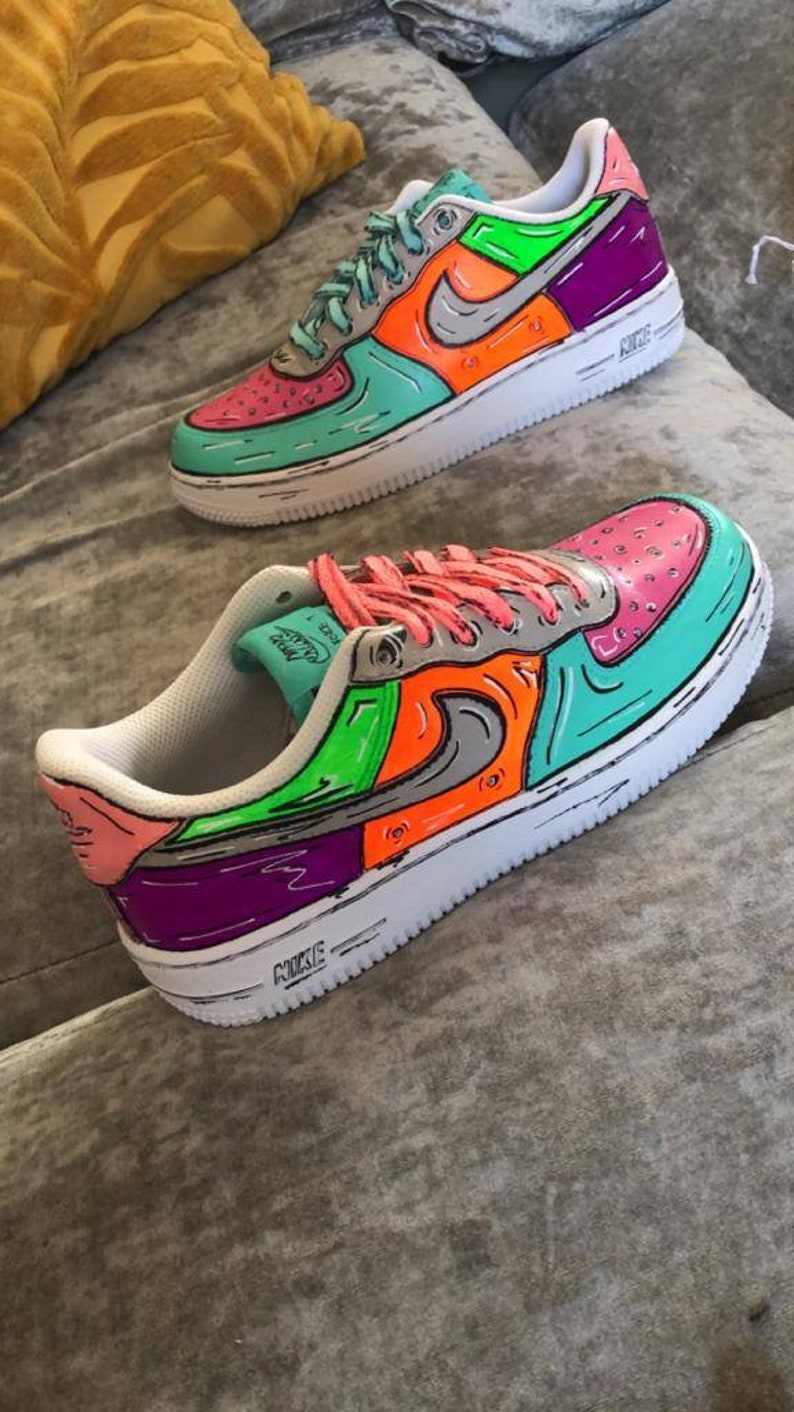 Nike air force 1 af1 FREE CREASE PROTECTORS comic customs | Etsy
