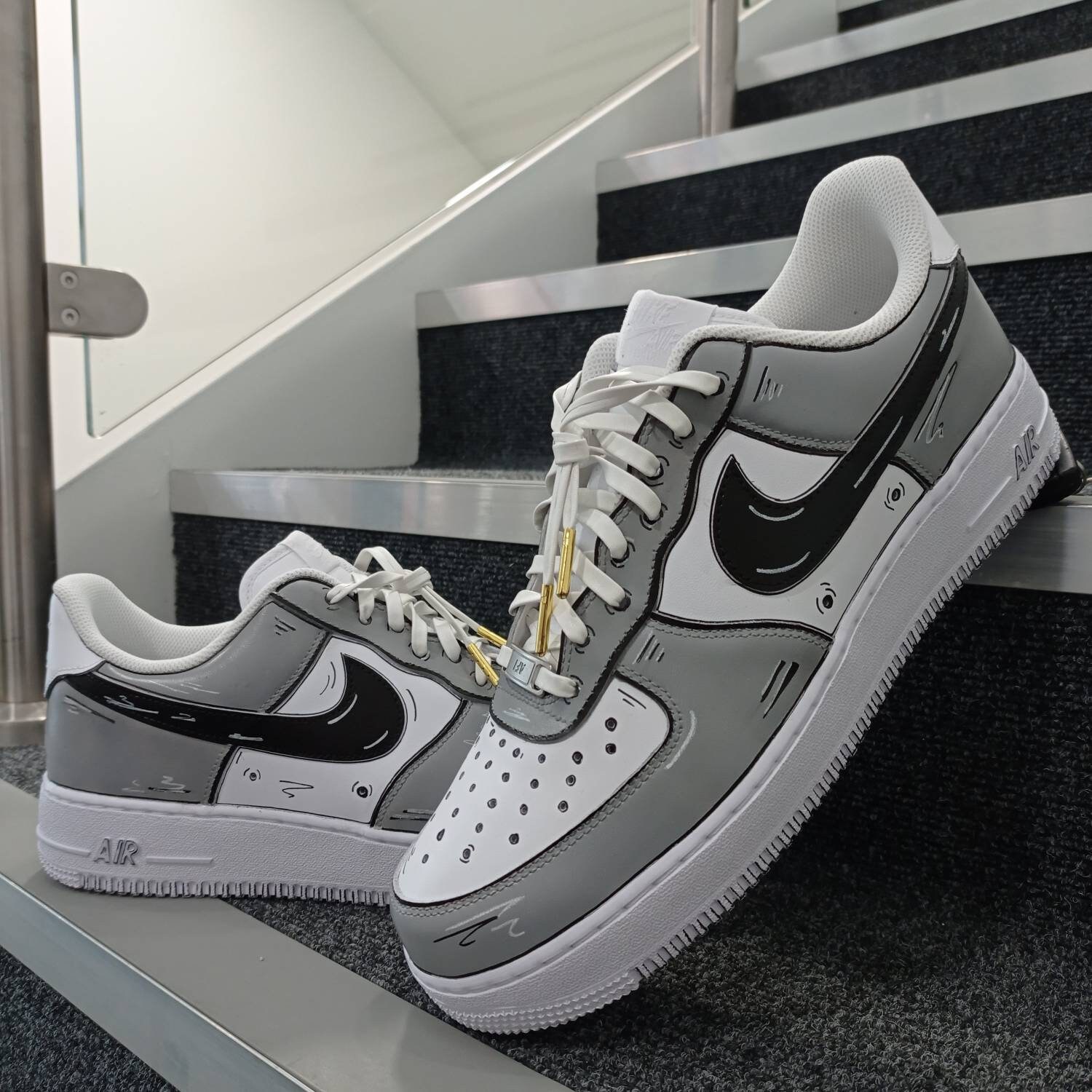 Nike air force 1 af1 FREE CREASE PROTECTORS grey comic | Etsy