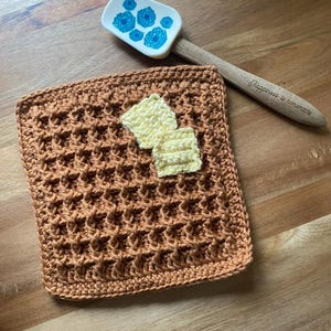 waffle hot pad, PDF pattern, digital file, waffle trivet pattern, waffle pattern, breakfast inspired crochet, food inspired crochet, instant