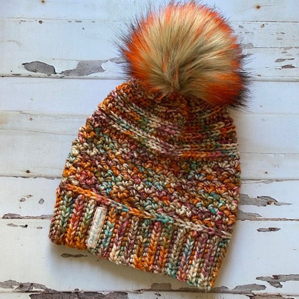 womens beanie, spring beanie, winter accessories, colorful beanie, multicolor beanie, womens pompom beanie, fall beanie, women’s slouchy