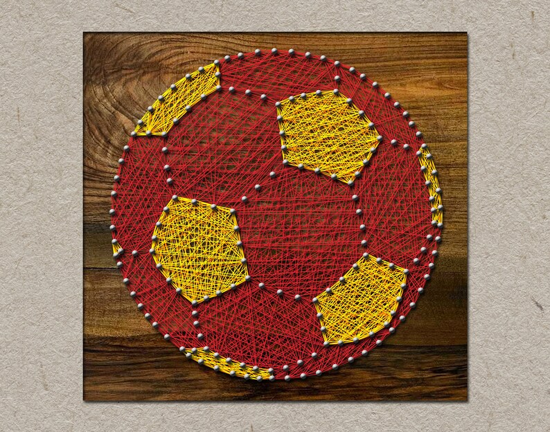 Soccer ball string art 10X10 in Etsy