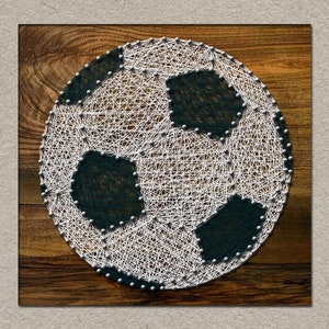 soccer ball, football, baseball, basketball string art craft kit 10X10 in