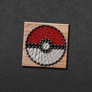 4x4 inch Pokeball String Art Craft Kit or finished product