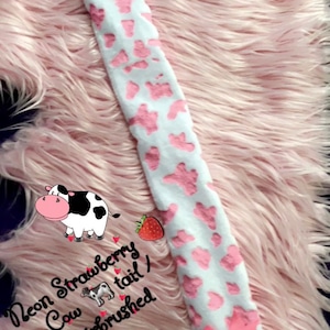 Custom  Cow Tail - Strawberry Minky Faux Fur