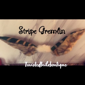 Gremlin like ears /custom made to order! GRETA GREEN choice or STRIPE