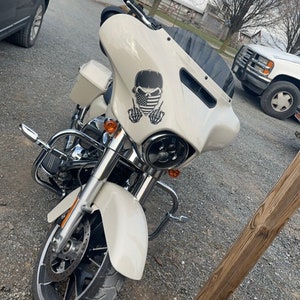 American Flag Skull Middle Finger Motorcycle | DECAL