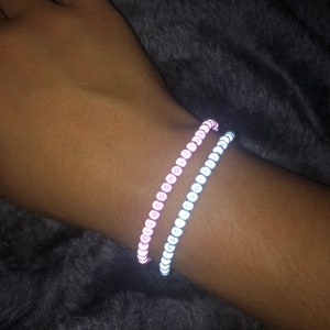 Baby pink and baby blue miracle bead bracelets stack