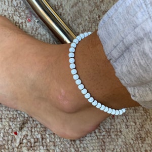 White miracle bead anklet